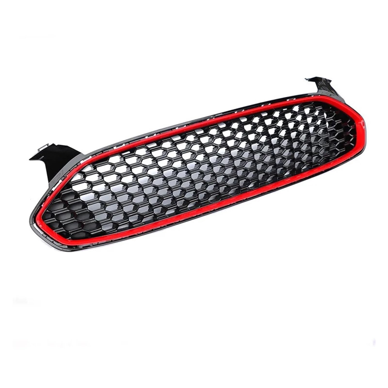Facelift Grill Für Fit 2013 2014 2015 2016 Schwarz Glänzender Waben-Frontgrill Für Die Stoßstange, Ersatz Für Renngrills, Autozubehör Kühlergrill Passend(Red) von NOKRGQW