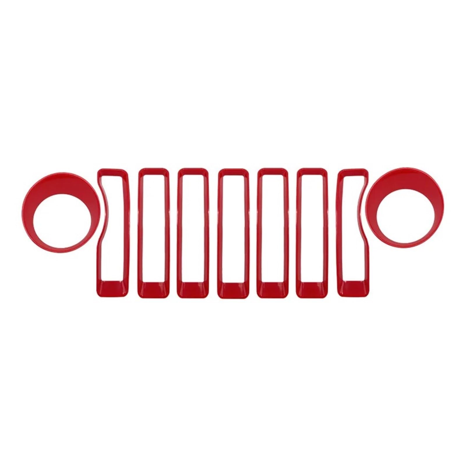 Facelift Grill Für Jeep Für Wrangler JL 2018-2022 JL JLU Für Jeep Für Gladiator JT (Rot) Mesh Grille Grill Einsatz + Scheinwerfer Blinker Abdeckung Trim Kühlergrill Passend(Red) von NOKRGQW