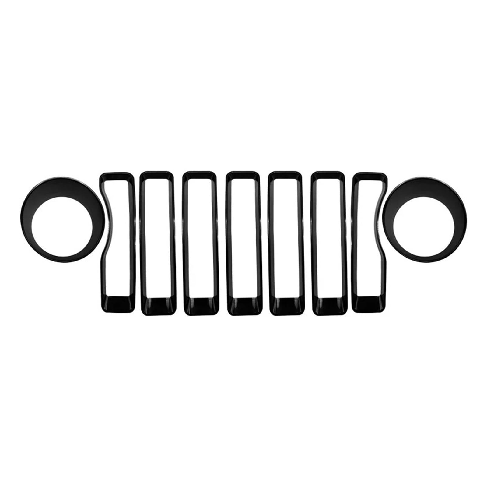 Facelift Grill Für Jeep Für Wrangler JL 2018-2022 JL JLU Für Jeep Für Gladiator JT (Rot) Mesh Grille Grill Einsatz + Scheinwerfer Blinker Abdeckung Trim Kühlergrill Passend(Schwarz) von NOKRGQW