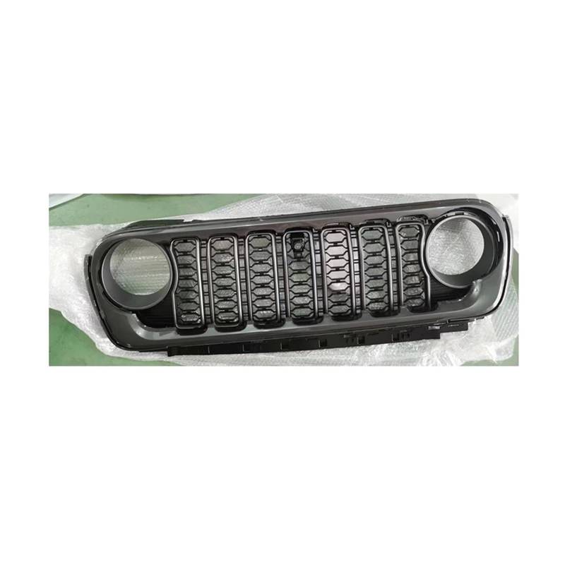 Facelift Grill Für Jeep Für Wrangler JL Für Gladiator JT NEU 2018-2024 Frontstoßstangengrill Schwarzer Mesh-Grill Schwarzer Renngrill Autozubehör Kühlergrill Passend(with Camera Hole) von NOKRGQW