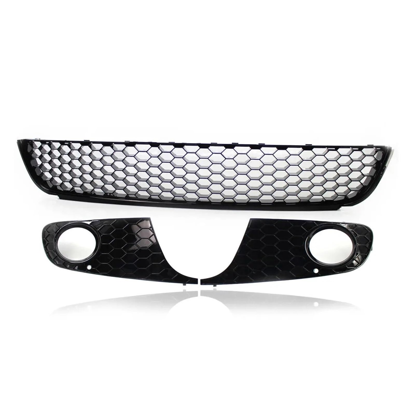 Facelift Grill Für VW Für Golf 6 MK6 2009-2013 1 Paar Honeycomb Auto Frontstoßstange Unterer Nebelscheinwerfer Entlüftungsgrill Mesh Grill Cover Case Kühlergrill Passend(3 PCS) von NOKRGQW