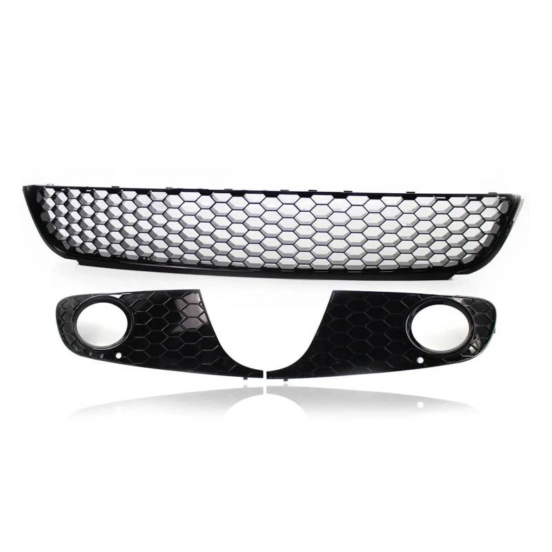 Facelift Grill Für VW Für Golf 6 MK6 2009-2013 1 Paar Honeycomb Auto Frontstoßstange Unterer Nebelscheinwerfer Entlüftungsgrill Mesh Grill Cover Case Kühlergrill Passend(3 PCS) von NOKRGQW