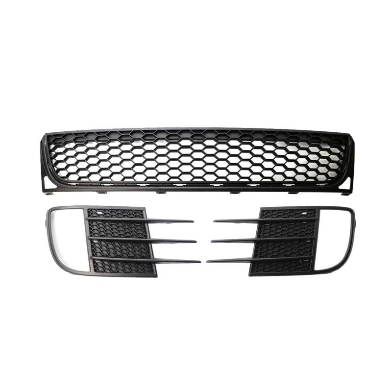 Facelift Grill Für VW Für Golf 6 MK6 VI Für GTI Für GTD 2009-2013 1 Paar Auto Frontstoßstange Unterer Nebelscheinwerfer Entlüftungsgitter Mesh Grill Cover Case Kühlergrill Passend(3 PCS) von NOKRGQW