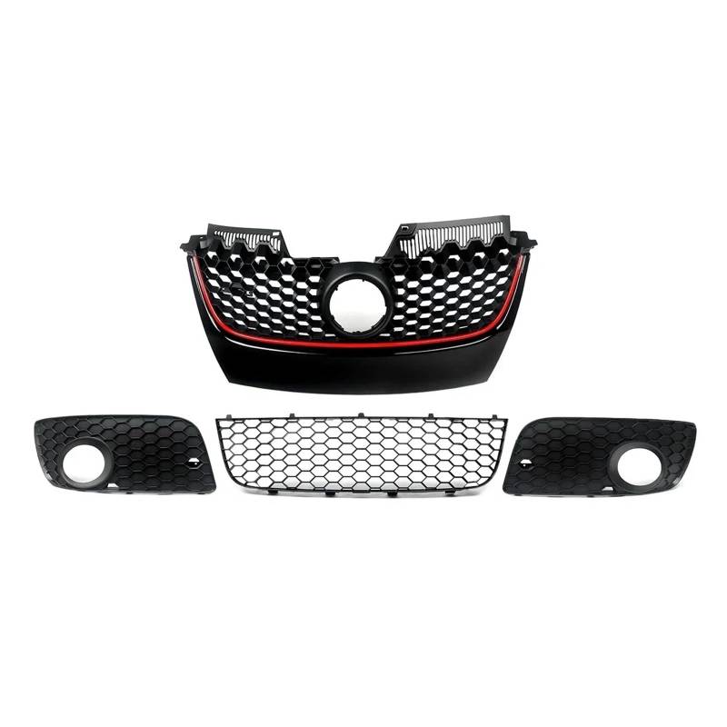 Facelift Grill Für VW Für Golf MK5 Für Jetta Für GLI Für GTI 2006 2007 2008 2009 Honeycomb Mesh Unter Dem Frontstoßstangengrill Lufteinlassgitter Body Kits Kühlergrill Passend von NOKRGQW