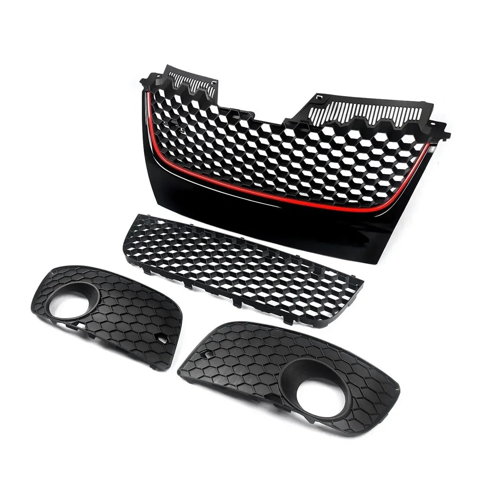 Facelift Grill Für VW Für Jetta Für GTI Für GLI MK5 2006 2007 2008 2009 Frontstoßstange Oberer Unterer Mesh-Kühlergrill Rote Verkleidung Kühlergrill Passend Facelift Grill Für VW Für Jetta Für GTI Für GLI MK5 2006 2007 2008 2009 Frontstoßstange Oberer Unterer Mesh-Kühlergrill Rote Verkleidung Kühlergrill Passend von NOKRGQW