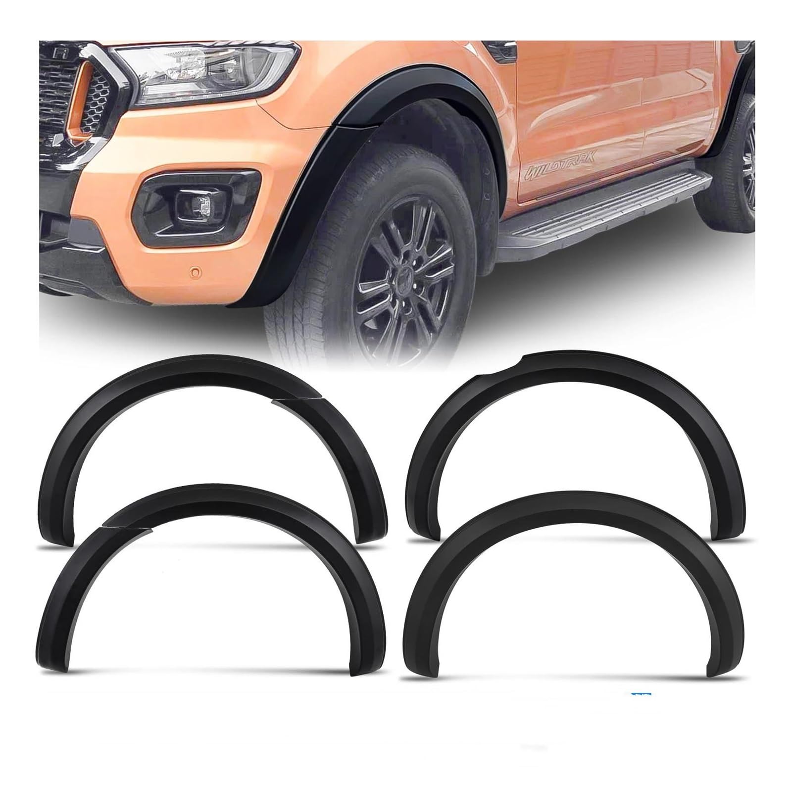 Kotflügel Für Ford Für Ranger 2016 2017 2018 2019 2020 2021 2022 Wild TR AK T7 T8 Mk2 Mk3 Tasche Vernietet Radlauf Kotflügel Für Doppel Kabine Auto Kotflügel(Slim Style 2015-2022) von NOKRGQW