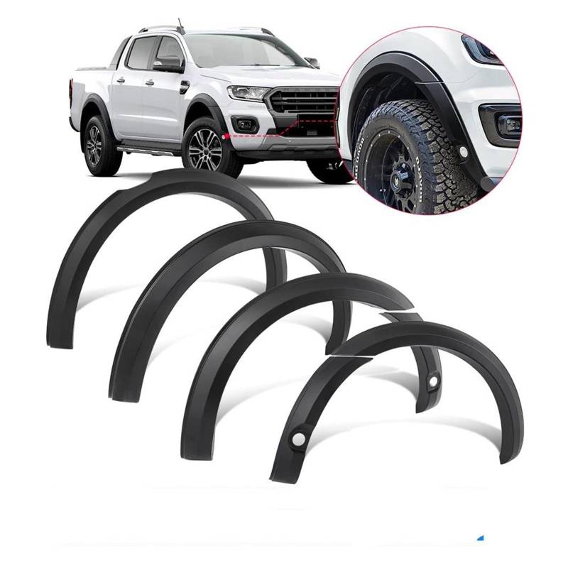Kotflügel Für Ford Für Ranger 2016 2017 2018 2019 2020 2021 2022 Wild TR AK T7 T8 Mk2 Mk3 Tasche Vernietet Radlauf Kotflügel Für Doppel Kabine Auto Kotflügel(Slim Style 2019-2022) von NOKRGQW