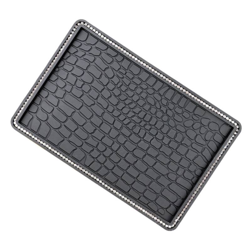 NOLITOY rutschfeste Matte Dashboard mat inneneinrichtung Auto Handyhalterung car Decor Dekoration Schleudern Auto-Armaturenbrett-Pad Armaturenbrett-Aufbewahrungspolster Strasssteine Black von NOLITOY