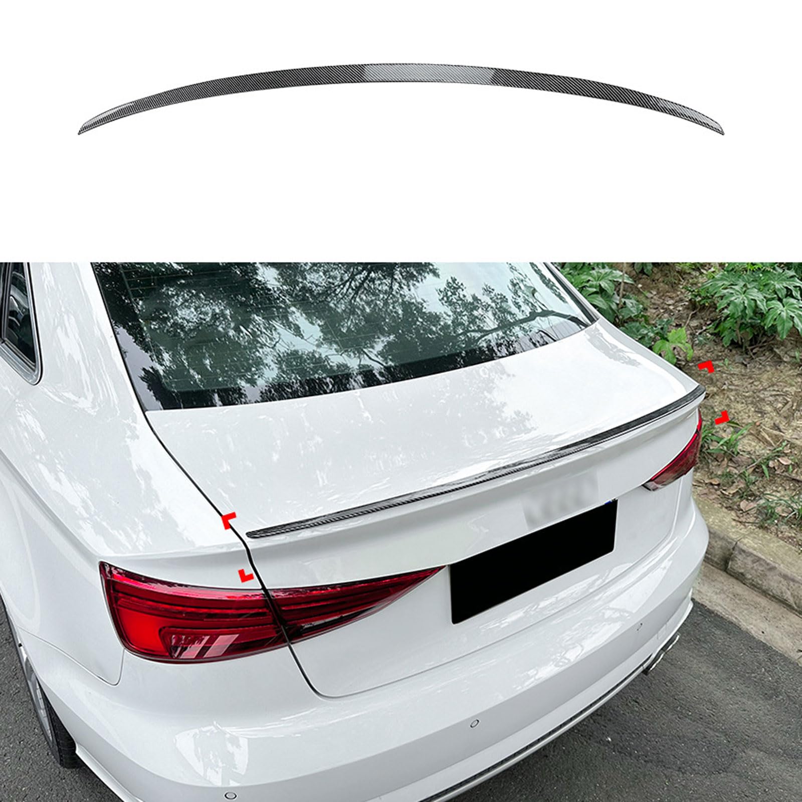 Auto Heckspoiler für Audi A3 S3 8V Sedan 2014-2018 2019 2020, Heckflügel Kofferraum Spoiler Kofferraum Flügel Lippe Spoiler Auto Zubehör,Carbon Fiber Look von NOLLAM