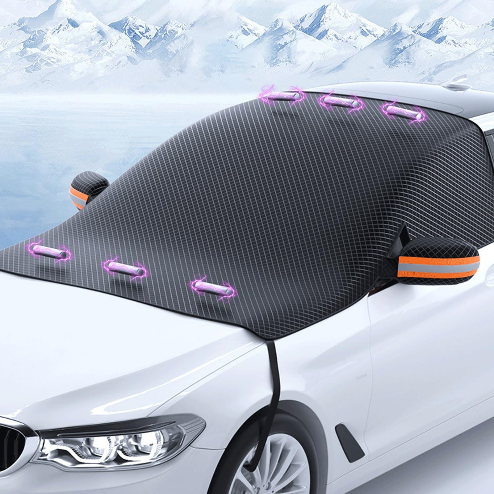 Frontscheibenabdeckung Winter für BMW 2er F45 Active Tourer 2014-2017 2018 2019 2020 2021 2022, Scheibenabdeckung Winterschutz, für Sommer UV-Schutz Wintergegen Schnee,Black von NOLLAM