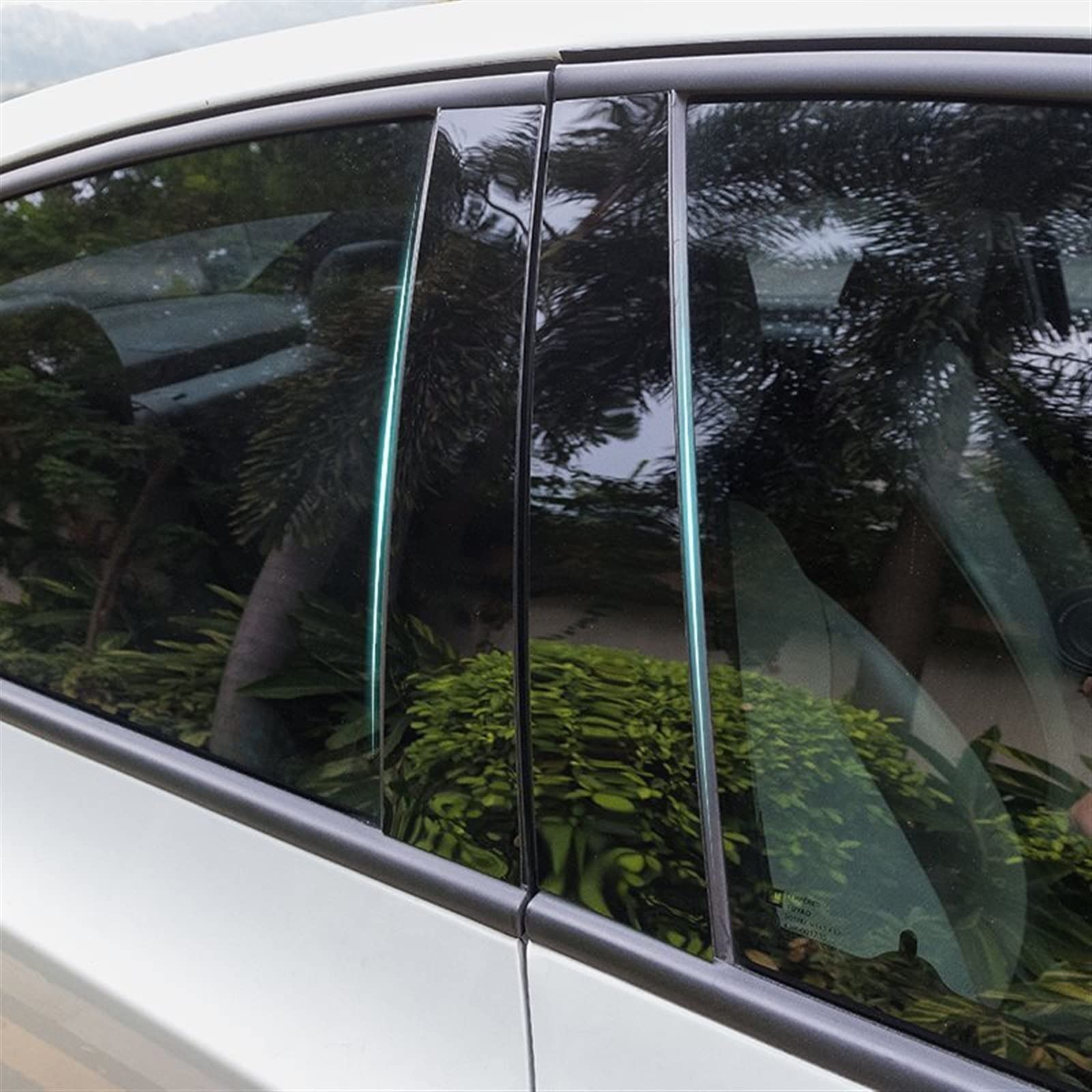 NORDYO 8 STÜCKE Auto BC Säulen Mittlere Mittelsäule PC Fensterverkleidung Passend for Hyundai Tucson 2015-2019 Dekorationsstreifen Schutz Autoaufkleber (Size : Black 8 pcs) von NORDYO