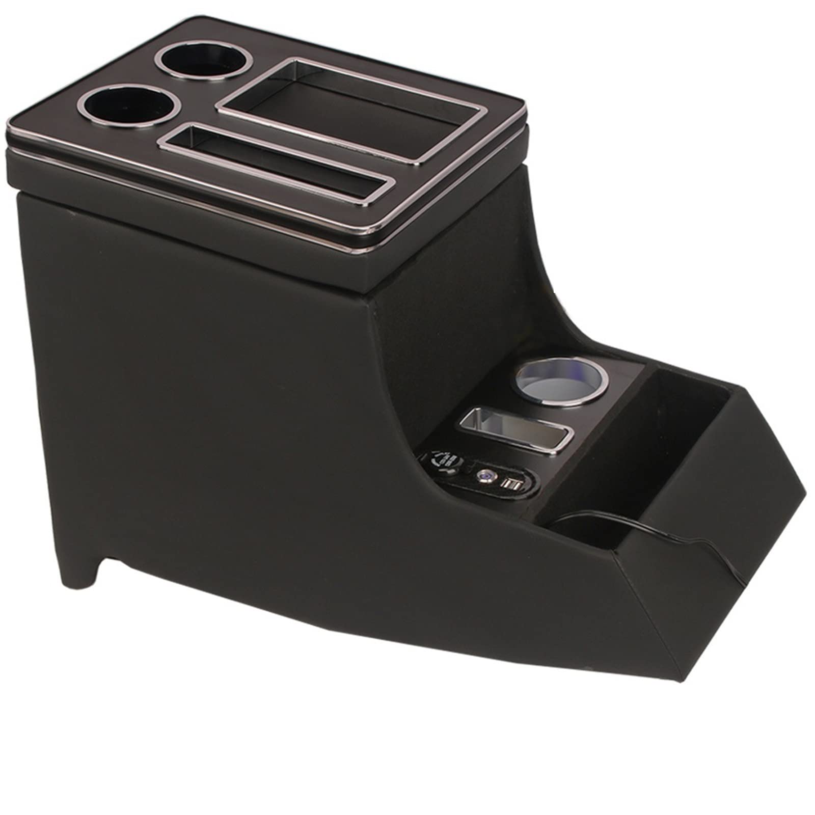 NORDYO Passend for Benz-Vito (W447) 2014-2023 Auto-Armlehnenbox Kabelloses Schnellladen Handy-Laden mit USB-Schnittstelle Zigarettenanzünder (Size : D- black VITO W447) von NORDYO