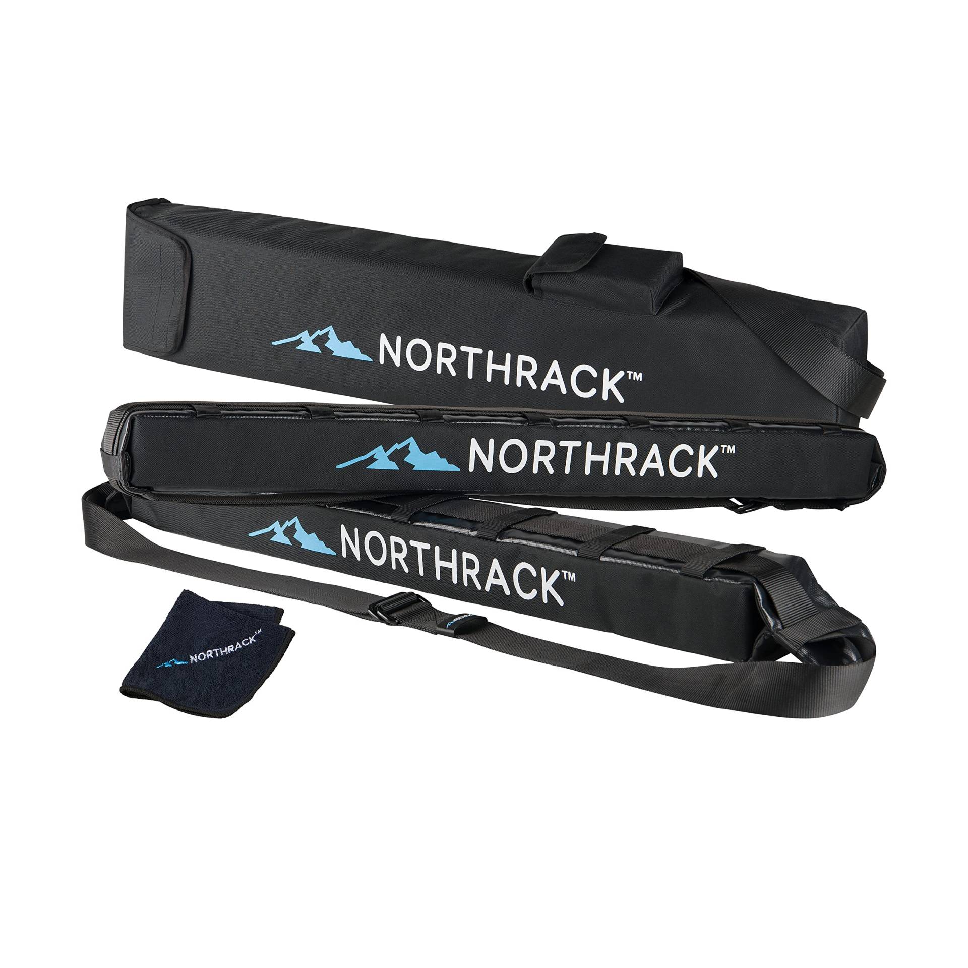 NORTHRACK Universal crashgetestet Dachträger für SUP, Skis, Surfboard- passend für alle Autos mit 4 oder 5 Türen, schwarz, H8, B10, L100 cm von NORTHRACK