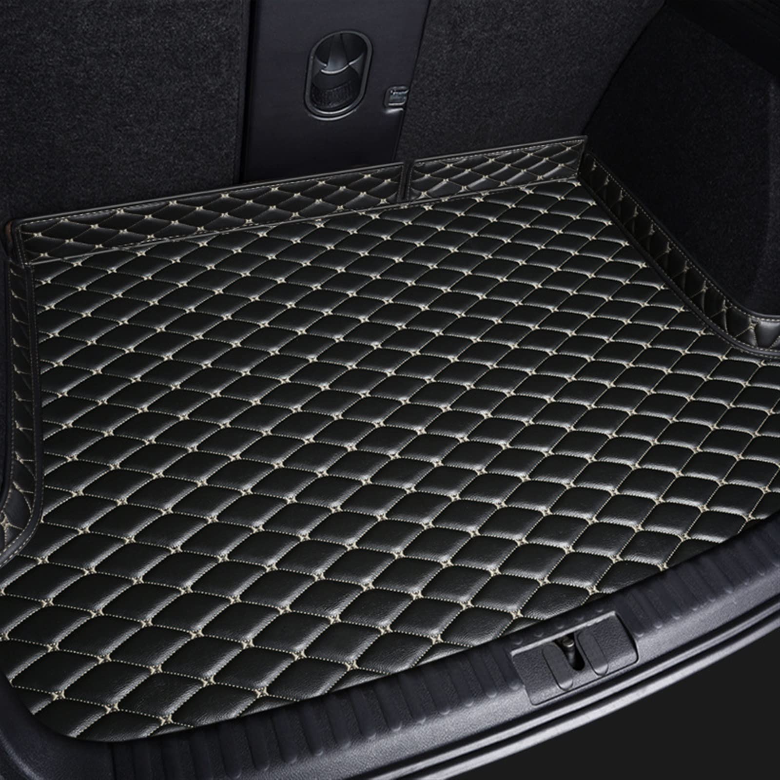 Für Benz C-Klasse W204 W205 W206 S204 S205 Custom Car Trunk Mat Kofferraum Schutzmatte (Farbe : Black Beige) von NORTOK