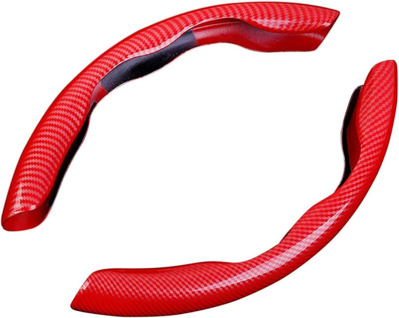 Auto Lenkradhüllen Für Au-di A6 S6 Sedan Avant 4A 4B 4F 4G C4 C5 C6 C7 C8, Universal Kohlefaser Lenkrad Abdeckung, Segmentierter Anti Rutsch Lenkradschoner（38cm）,red von NoteDi