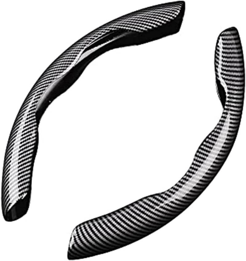 Auto Lenkradhüllen Für DS 3 / DS 3 Crossback/DS 4 / DS 5 / DS 7 / DS 7 Crossback/DS 9, Universal Kohlefaser Lenkrad Abdeckung, Segmentierter Anti Rutsch Lenkradschoner（38cm）,Black von NoteDi