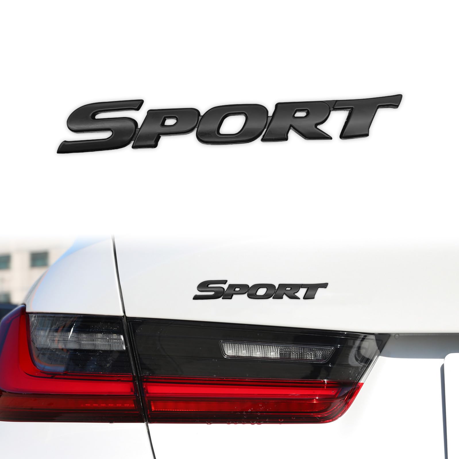 3D-Sport-Aufkleber, Metall-Styling, personalisierbar, Sport-Emblem, Seitenkotflügel, Heckkoffer, Autozubehör, Dekoration, Zubehör (schwarz) von NOTISH