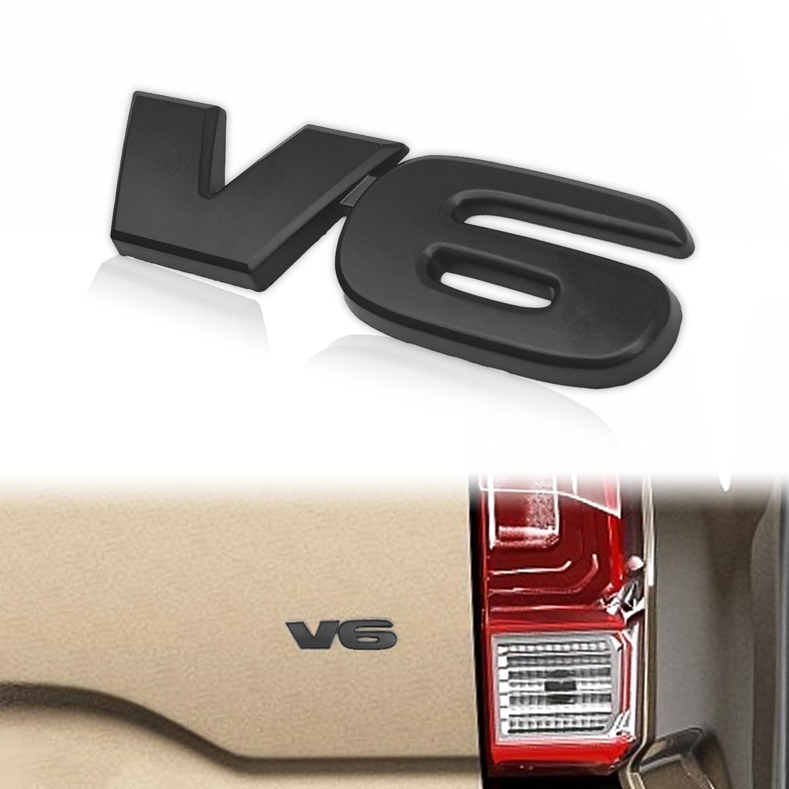 Universeller V6-Aufkleber, Verdunkelungs-Emblem, 3D-erhöhtes ABS-Abzeichen, starker Klebstoff, Logo für Seitenkotflügel, Kofferraum, Abzeichen für SUV, LKW, Pickup-Modell Universeller V6-Aufkleber, Verdunkelungs-Emblem, 3D-erhöhtes ABS-Abzeichen, starker Klebstoff, Logo für Seitenkotflügel, Kofferraum, Abzeichen für SUV, LKW, Pickup-Modell von NOTISH