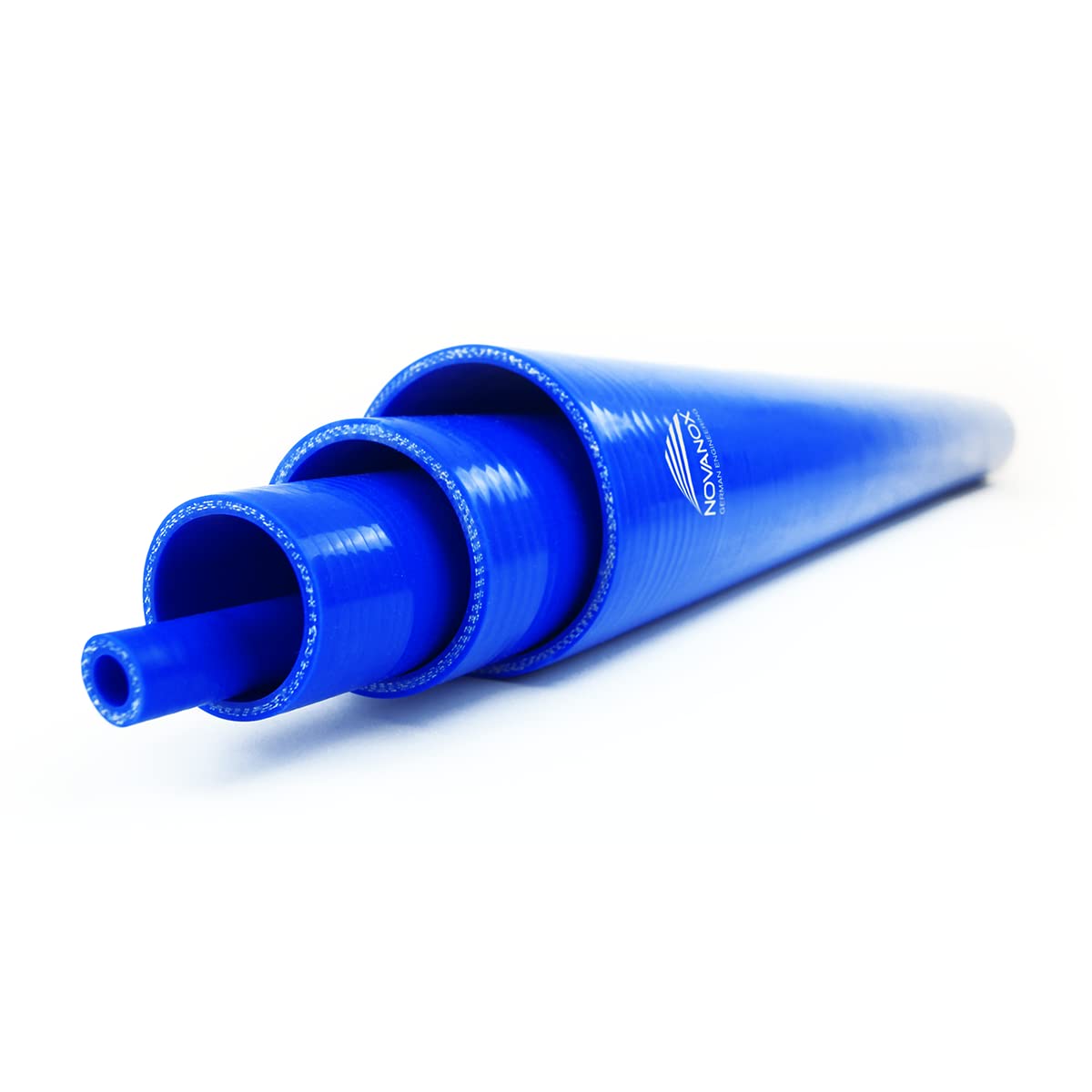 NovaNox® Silikon- Ladeluft- Kühlerschlauch 0,1M/0,25M/0,5M/1M *Größe wählbar*, Farbe:Blau, Schlauchlänge:1.0 Meter, Innendurchmesser:Ø 102 mm x 112 mm von NOVANOX GERMAN ENGINEERING