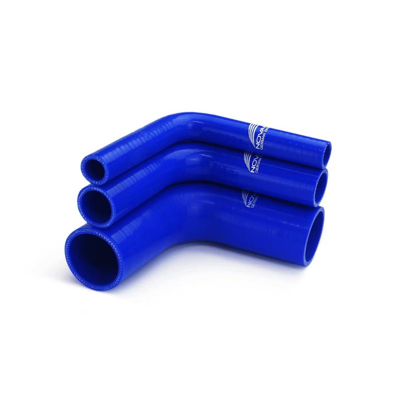 NovaNox® Silikonbogen 45°/90°/135°/180° Silikon-Ladeluftschlauch *Größe wählbar*, Innendurchmesser:Ø 55 mm, Farbe:Blau, Schlauchwinkel:90° Bogen von NOVANOX GERMAN ENGINEERING