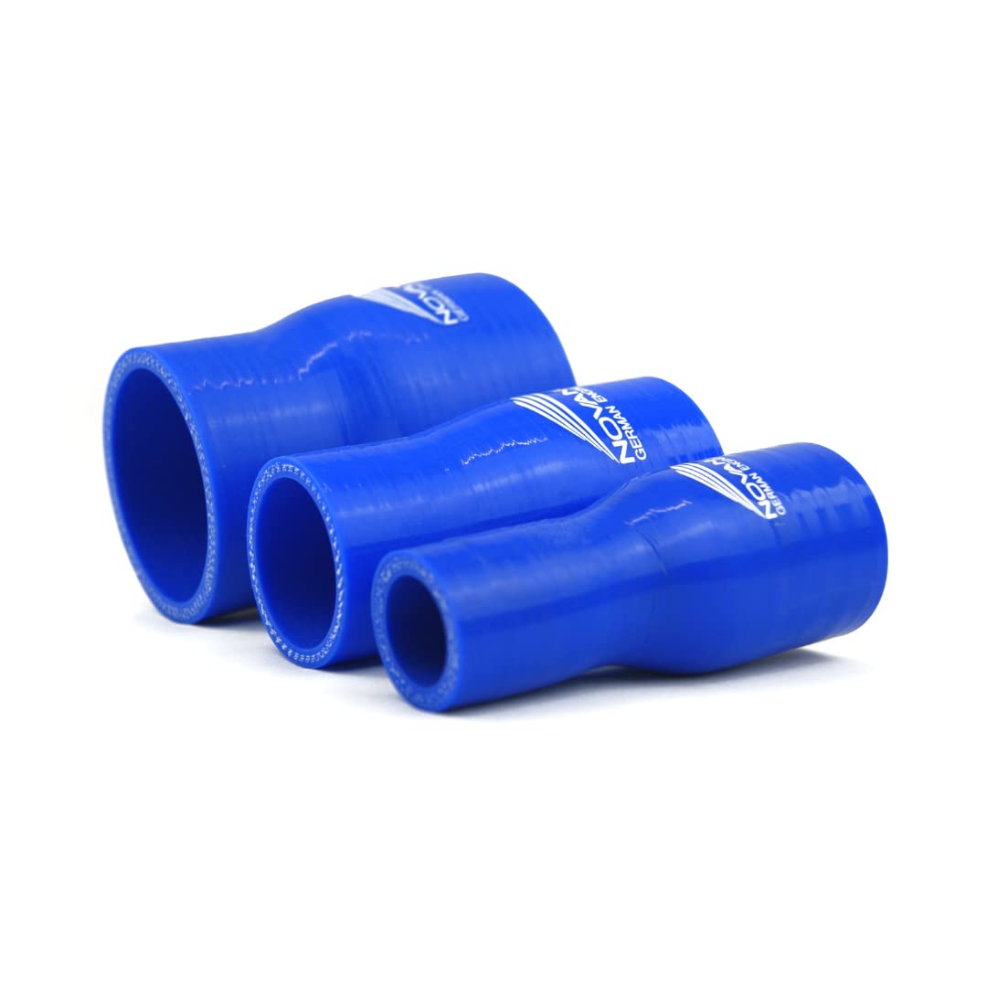 Novanox German Engineering® Reduzierstück ID 22-34 bis 114-102mm Silikonschlauch Kühlwasserschlauch flexibel Schlauchverbinder Universal-Schlauch Ladeluftschlauch, Farbe:Blau, ID x ID:Ø 80-51 mm von NOVANOX GERMAN ENGINEERING