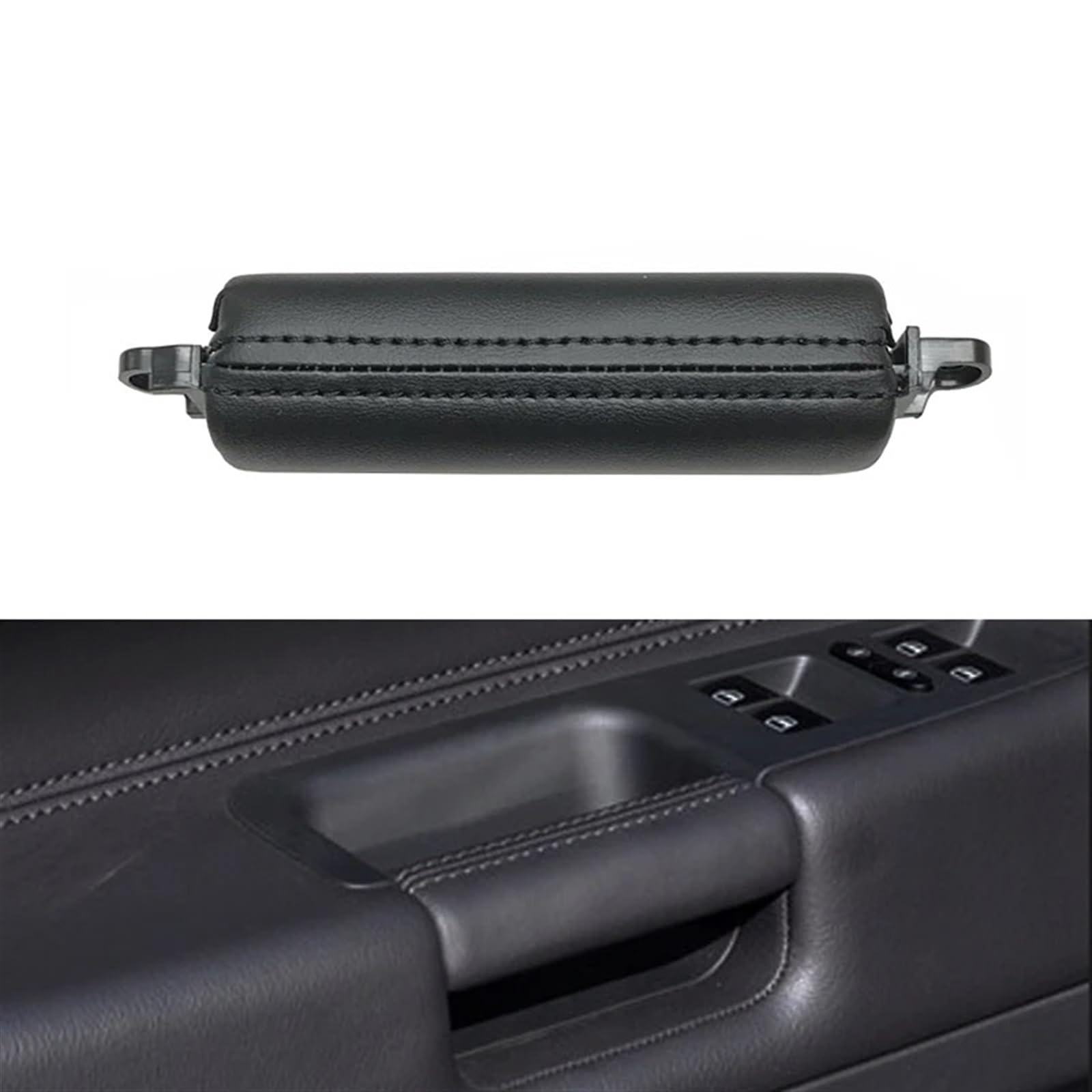 NOVEMS Auto Ersatz Türgriff Innen Für VW Touareg 2003-2010, Links, Rechts, Fahrerseite, Leder, Schwarz von NOVEMS
