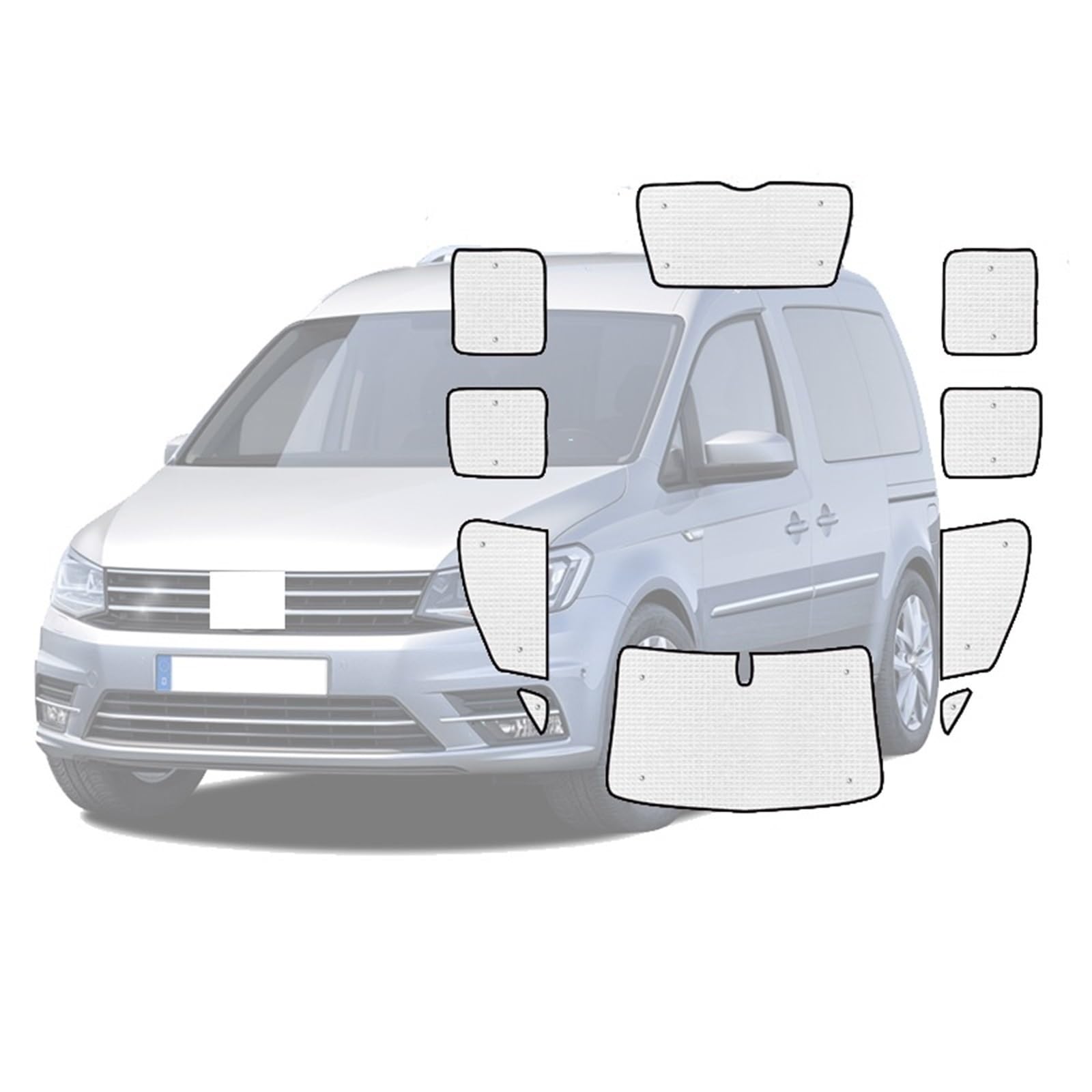 Auto Sonnenblende Für VW Für Caddy MK3 2K Für Maxi 2003~2019 Auto Sonnenschirm Fenster Visier Sonnenschirm Auto Sonnenschirm (Size : E-All Windows) von NOVEMS