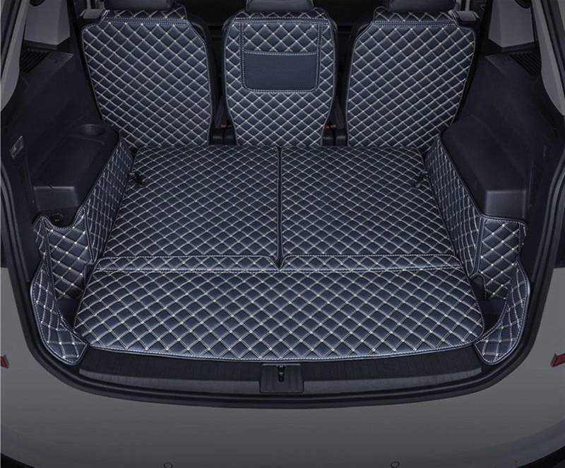 Für VW Für Touran L 2006-2021 Wasserdichte Schutz Leder Kofferraum Abdeckung Auto Kofferraum Schutzmatte (Farbe : Black and Beige) von NOVEMS