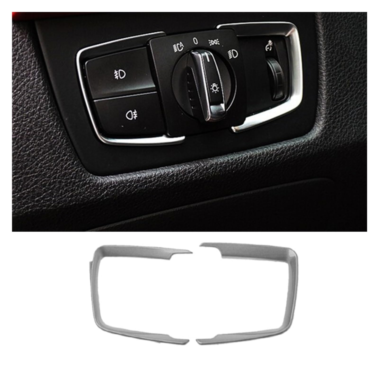 Innenraum Auto Zubehör Für 1 2 3 4 Serie F30 F31 F32 F34 F20 F36 X5 F15 X6 F16 Auto Scheinwerfer Schalter Taste Rahmen Trim Aufkleber Innen Zubehör Autozubehör Innenraum(Silber) von NOVEMS