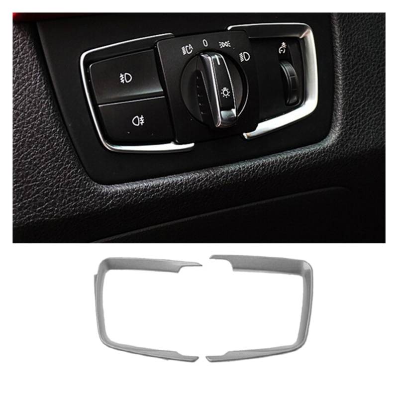 Innenraum Auto Zubehör Für 1 2 3 4 Serie F30 F31 F32 F34 F20 F36 X5 F15 X6 F16 Auto Scheinwerfer Schalter Taste Rahmen Trim Aufkleber Innen Zubehör Autozubehör Innenraum(Silber) von NOVEMS