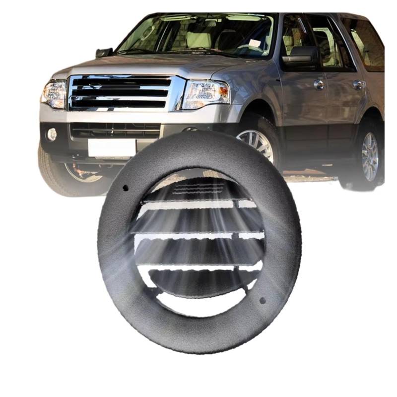 NOVEMS Klimaanlage Lüftungsdüse Für Ford Für Explorer 2016 2017 2018 2019 BL1Z-19893-AA 9L1Z-19893-AG Autodach-Klimaanlagen-Heizungs-Entlüftungsgitter, Rund Lüftungsgitter Autos(Schwarz) von NOVEMS