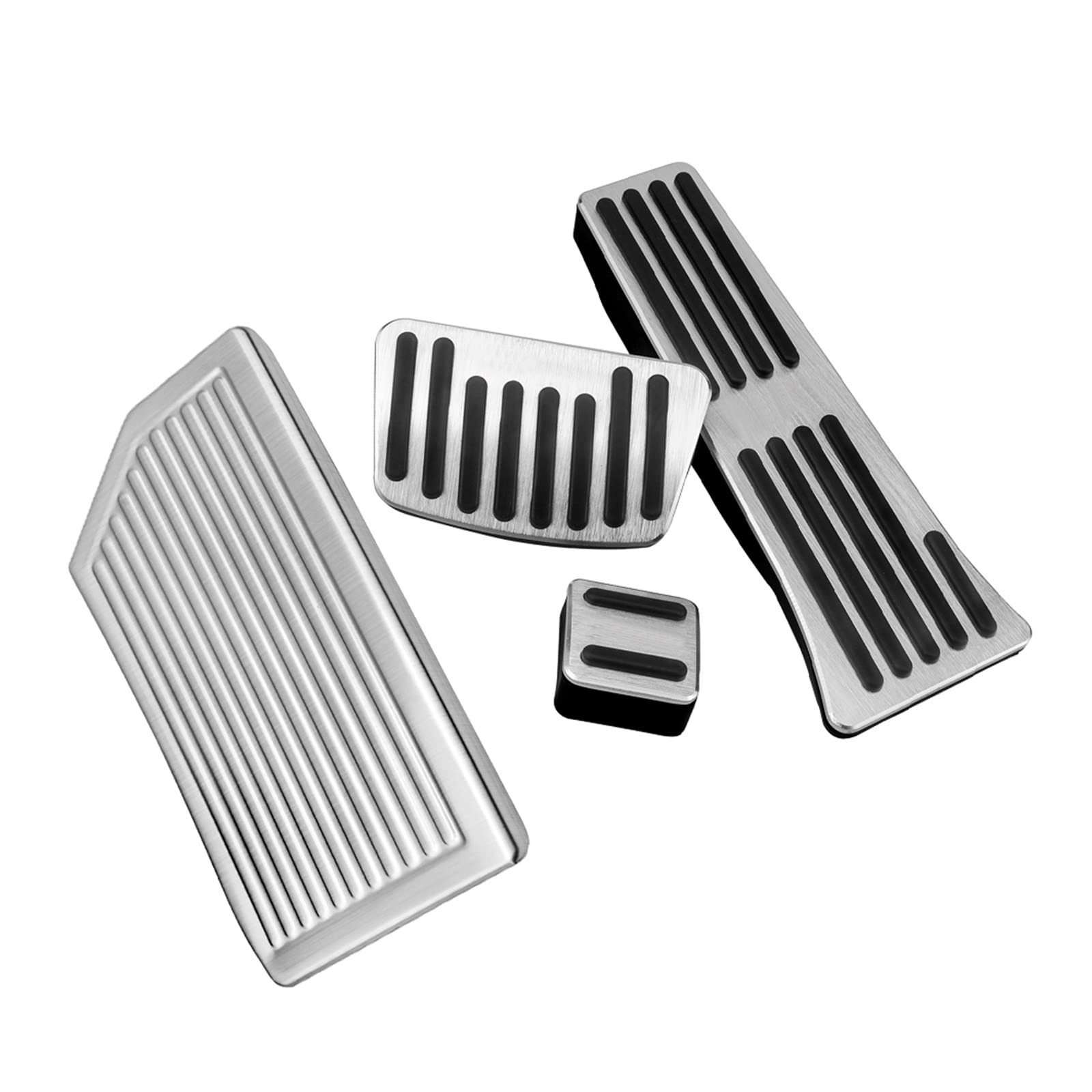 Pedalkappen Für Hyundai Für Tucson TL 2015-2020 Auto Accelerator Kraftstoff Bremse Kupplung Pedal Abdeckung Fußstütze Pedale Anti-Slip Pad Pedalauflage(Silver AT Footrest) von NOVEMS