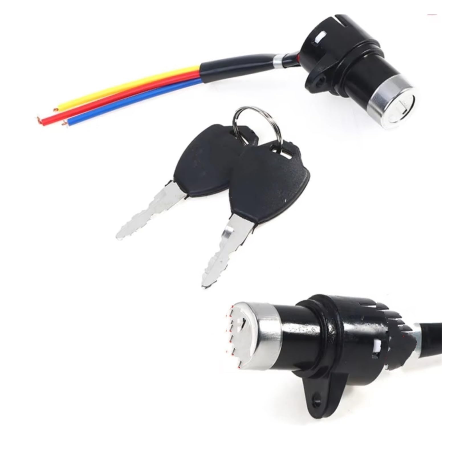 Zündschlüsselschalter 2 Drähte Zündschalter Mit 2 Schlüsseln EIN-/Aus-Sperre Für Elektroroller ATV Pocket-Bikes Motorrad Motorrad ATV Quad Bike 1Set Start Key Lock Schalter(Type 2) von NOVEMS