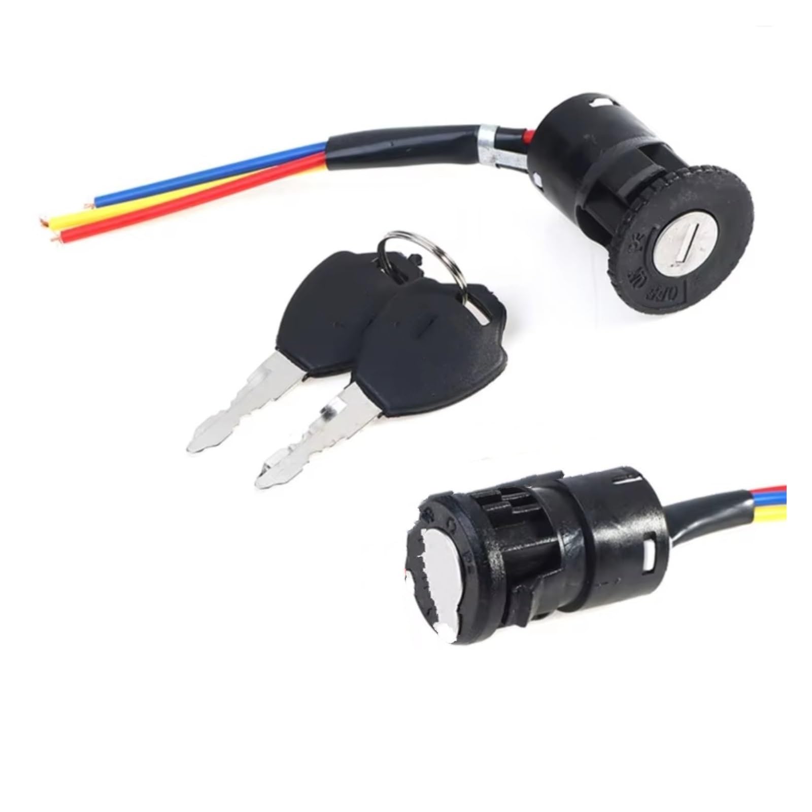 Zündschlüsselschalter 2 Drähte Zündschalter Mit 2 Schlüsseln EIN-/Aus-Sperre Für Elektroroller ATV Pocket-Bikes Motorrad Motorrad ATV Quad Bike 1Set Start Key Lock Schalter(Type 3) von NOVEMS