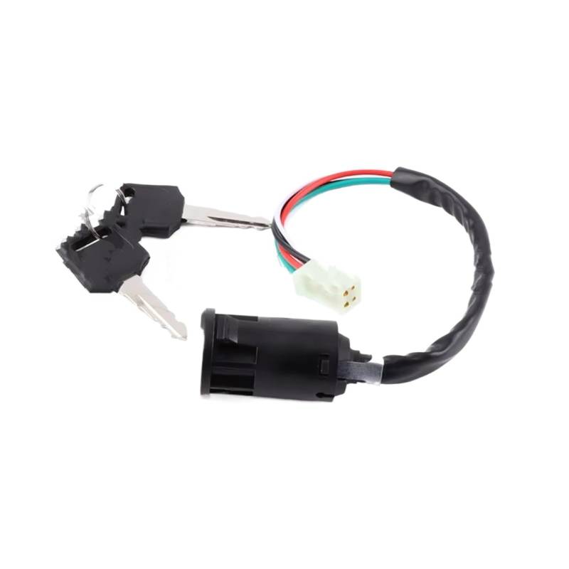 Zündschlüsselschalter 4 Drähte Universal 2 Zündschlüssel Startschalter Türschlossschlüssel Für ATV Go Kart Quad Dirt Bike Scooter Motorradzubehör Start Key Lock Schalter(A) von NOVEMS