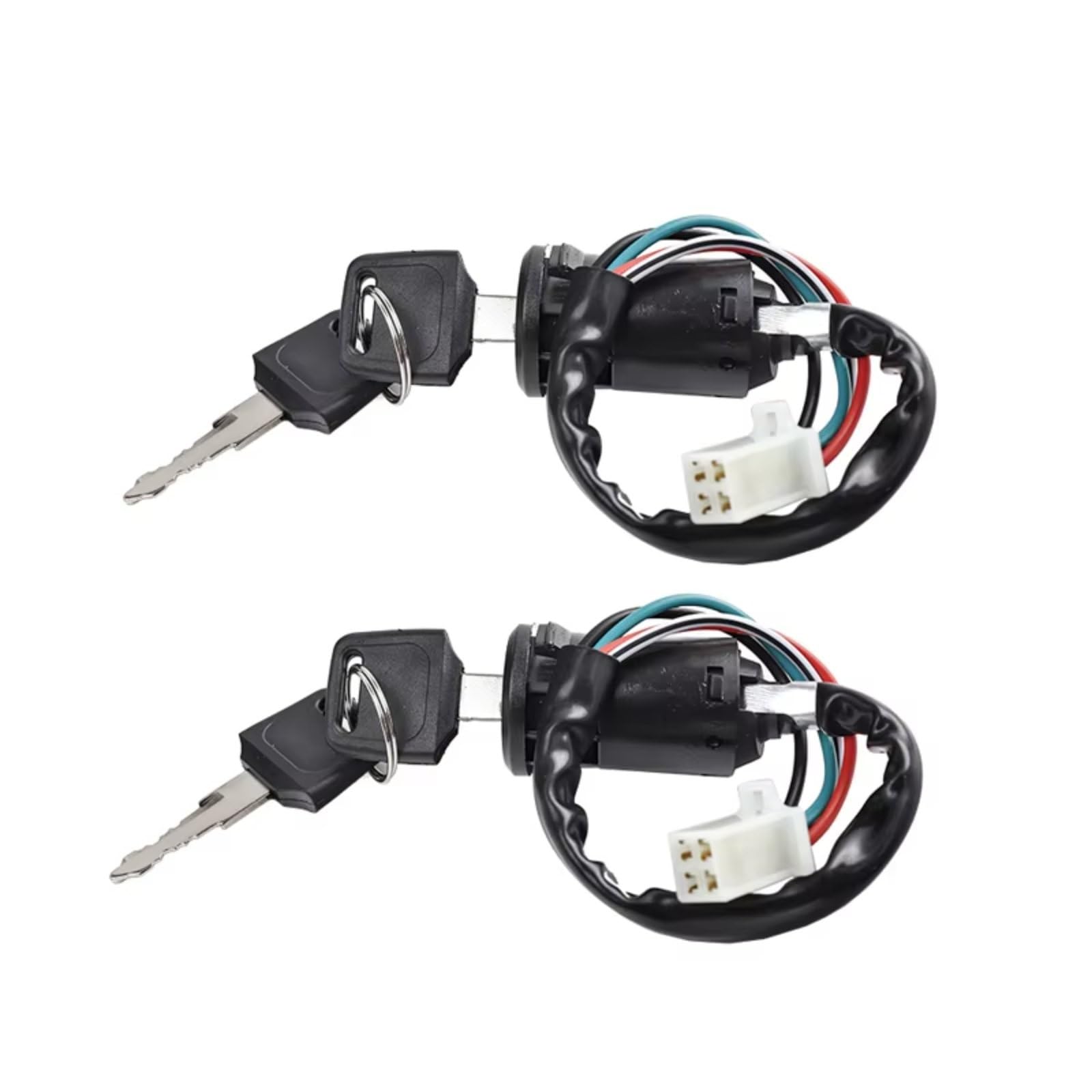 Zündschlüsselschalter 50cc-250cc Universal Motorrad Mit 4-Draht-Zündschalter Schlüsselstartschalter Türschlösser ATV Wasserdicht Start Key Lock Schalter(2pcs Ordinary) von NOVEMS