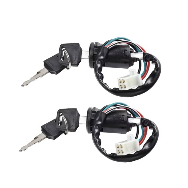 Zündschlüsselschalter 50cc-250cc Universal Motorrad Mit 4-Draht-Zündschalter Schlüsselstartschalter Türschlösser ATV Wasserdicht Start Key Lock Schalter(2pcs Ordinary) von NOVEMS