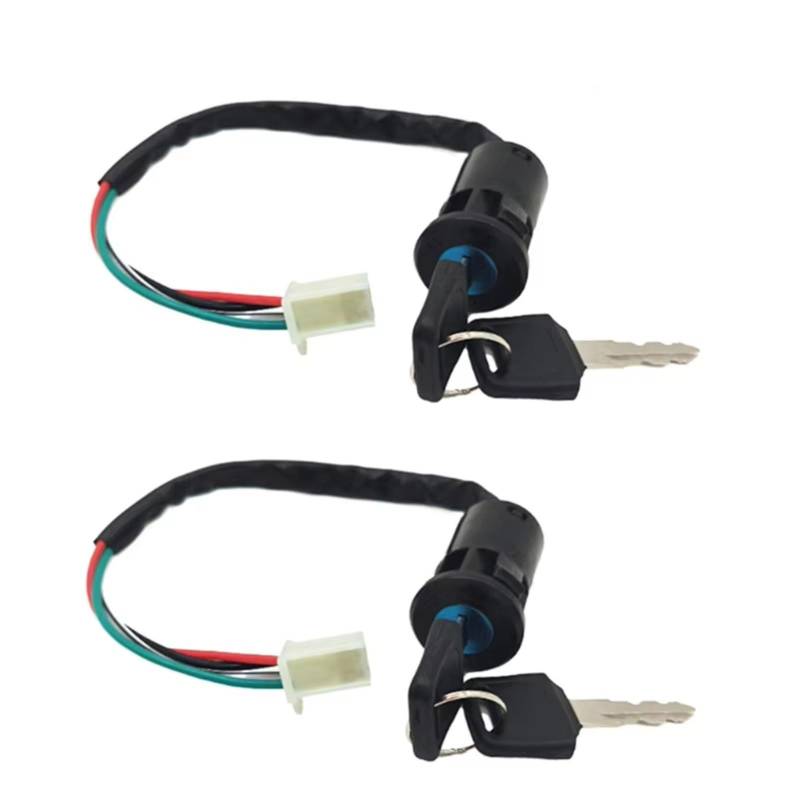 Zündschlüsselschalter ATV-Zündschlüssel Mit Kabel Und Schloss Für Die Meisten Quad-Dirtbikes 50/70/110/125/150/250 Cc, Motorrad ATV Quad Dirtbike Start Key Lock Schalter(2pcs) von NOVEMS