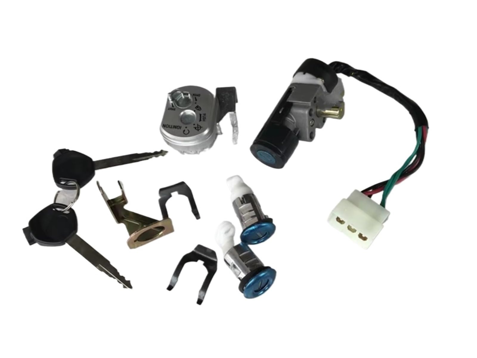 Zündschlüsselschalter Für 100 125 GY6 125 5 Drähte Motorradschloss Motorrad-Zündschalterschlüsselsatz Motorrad-Roller-Elektroschalterschlosssatz Start Key Lock Schalter(19MM) von NOVEMS