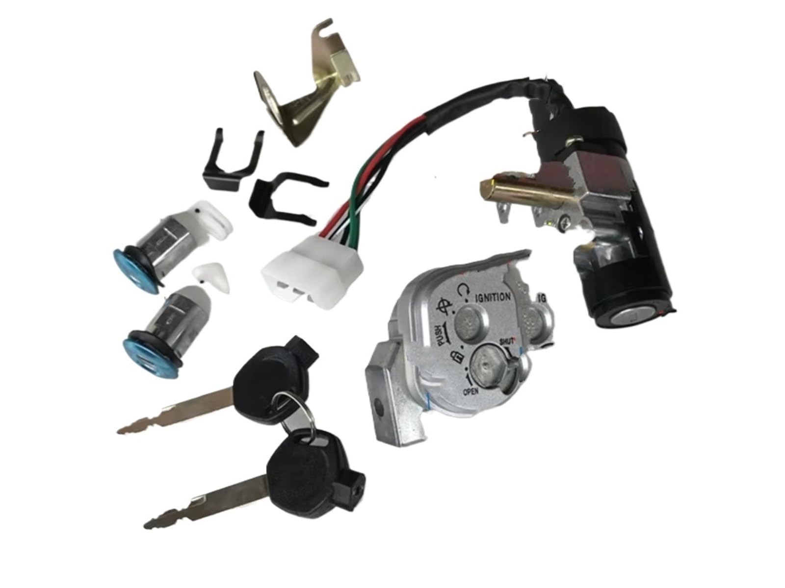 Zündschlüsselschalter Für 100 125 GY6 125 5 Drähte Motorradschloss Motorrad-Zündschalterschlüsselsatz Motorrad-Roller-Elektroschalterschlosssatz Start Key Lock Schalter(30MM) von NOVEMS