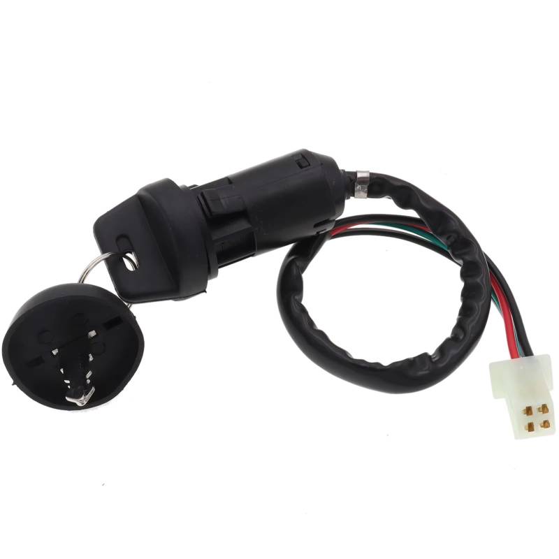 Zündschlüsselschalter Für ATV Go Kart Roller Motorrad ETC 2/4 Drähte Pins Zündung Starten Schalter Lock Key Start Key Lock Schalter(4 Wires Female Plug) von NOVEMS
