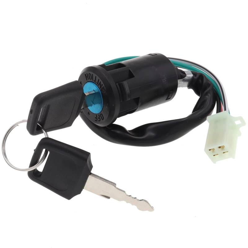 Zündschlüsselschalter Für ATV Go Kart Roller Motorrad ETC 2/4 Drähte Pins Zündung Starten Schalter Lock Key Start Key Lock Schalter(4 Wires Female Plug A) von NOVEMS