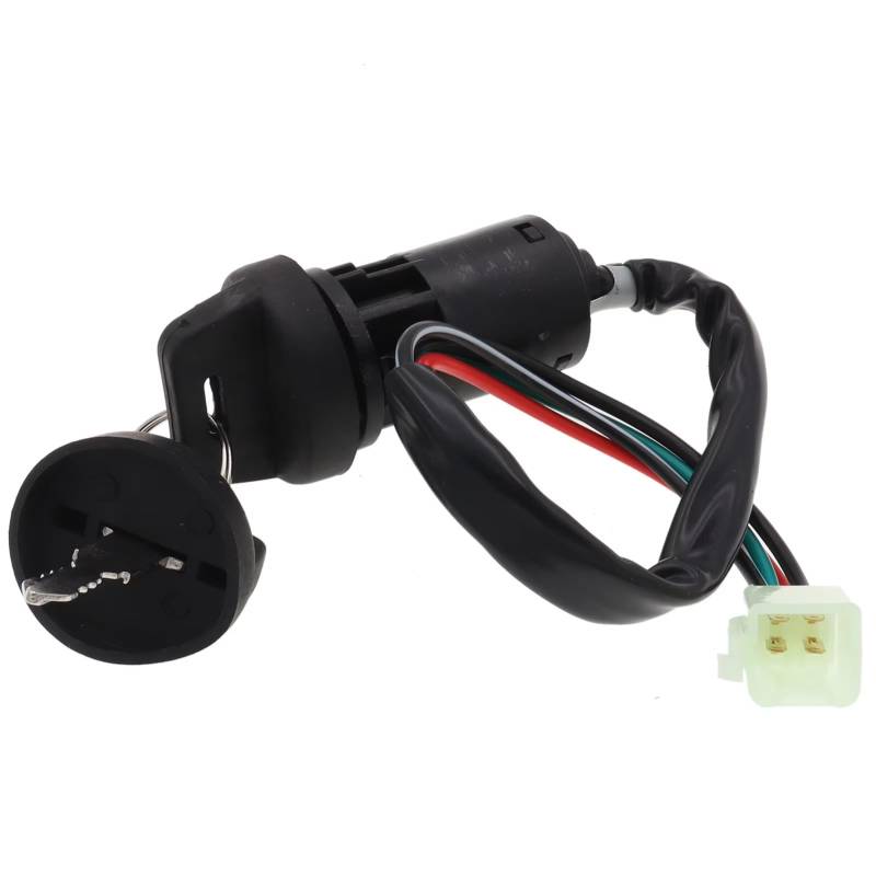 Zündschlüsselschalter Für ATV Go Kart Roller Motorrad ETC 2/4 Drähte Pins Zündung Starten Schalter Lock Key Start Key Lock Schalter(4 Wires Male Plug A) von NOVEMS