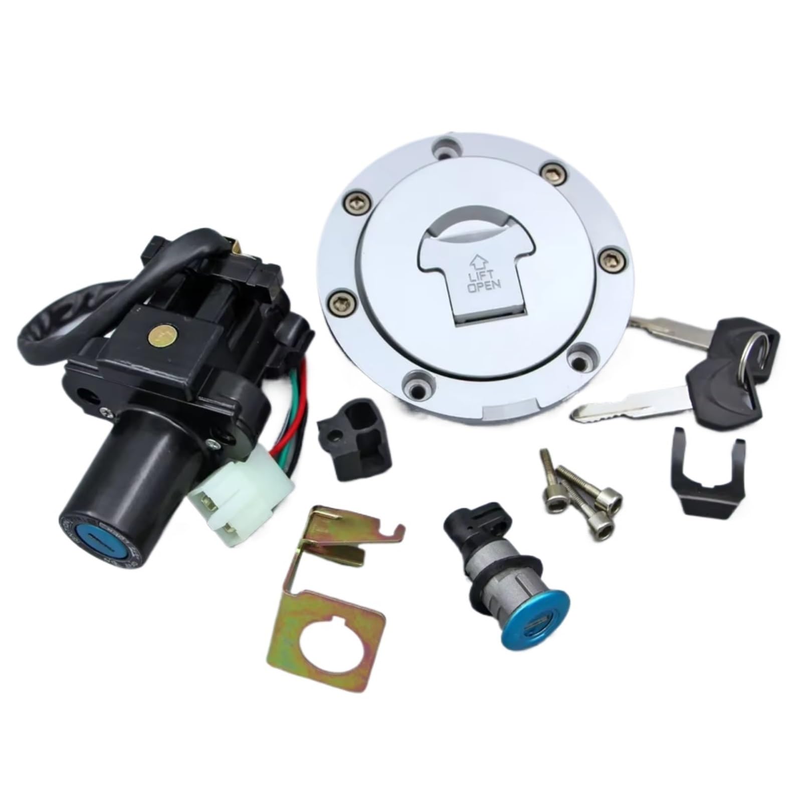 Zündschlüsselschalter Für CBR1000RR 2004-2007 CBR1100XX Für Blackbird NT650 NT700 CBR 1000 RR 1100XX Zündschloss Tankdeckel Abdeckung Sitzschloss Set Start Key Lock Schalter(Complete Set) von NOVEMS