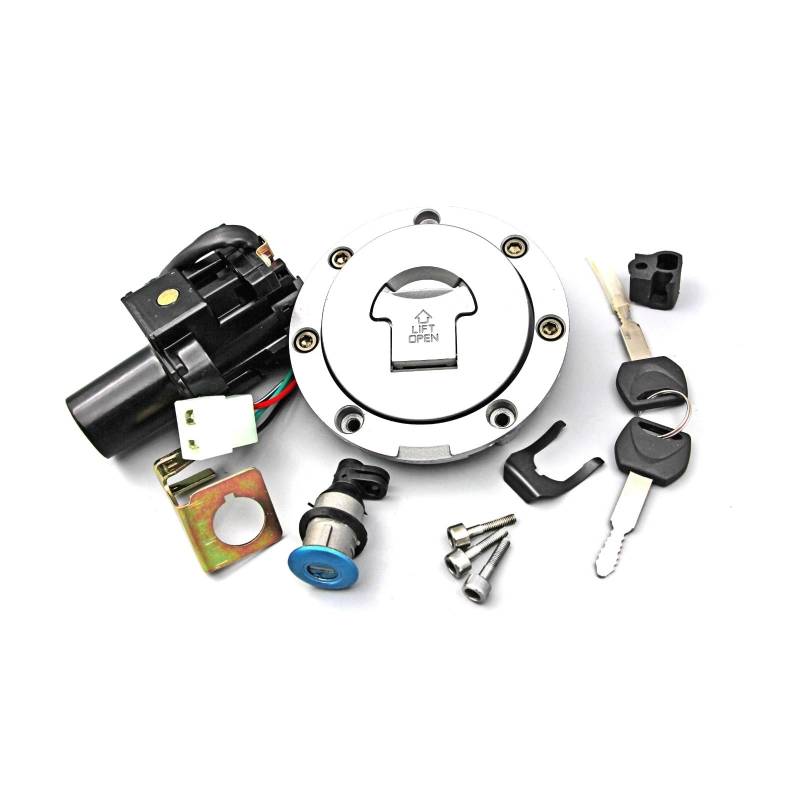 Zündschlüsselschalter Für CBR600 F4 F4I 2001-2006 VFR 800 VFR800 2002-2009 VTR1000 VTR1000F Zündschalter Tankdeckel Abdeckung Sitzschloss Set Start Key Lock Schalter(Complete Set) von NOVEMS