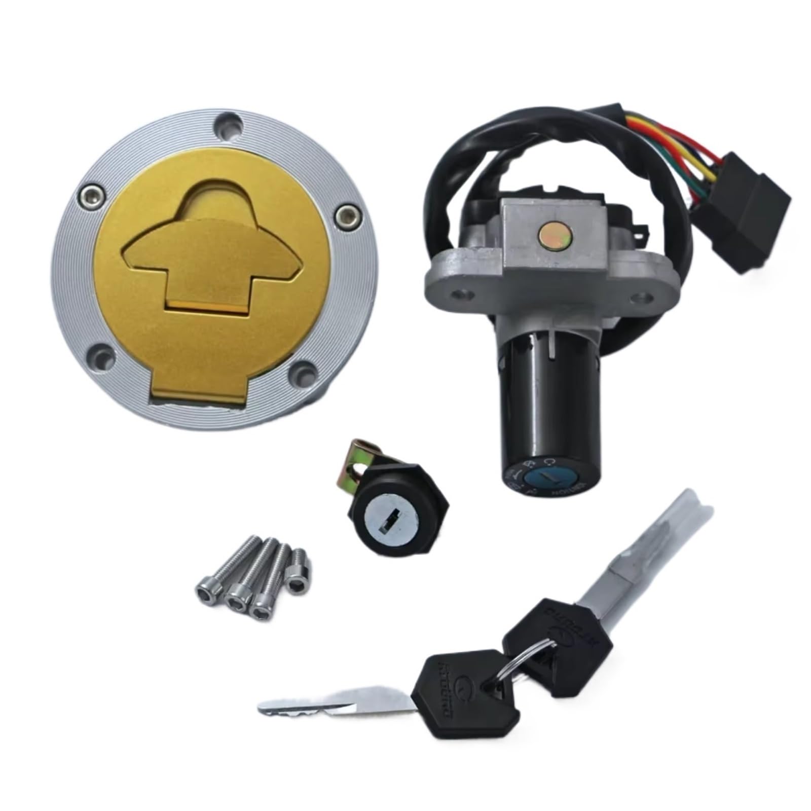 Zündschlüsselschalter Für Ducati 749 999 S 900 SS 2003-2006 750 SS 1999 2004 2005 Zündschloss Sperren Gas Tankdeckel Abdeckung Set Start Key Lock Schalter(Complete Set) von NOVEMS