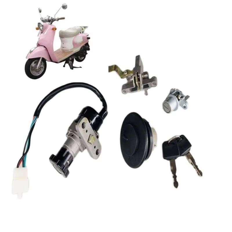 Zündschlüsselschalter Für GY6 50 60 80 125 Für Znen 50cc 50QT-A QJ50T Moped-Rollerteile Motorrad-Rollerschlüssel Startschlüsselschalter-Baugruppe Schlosssatz Start Key Lock Schalter von NOVEMS