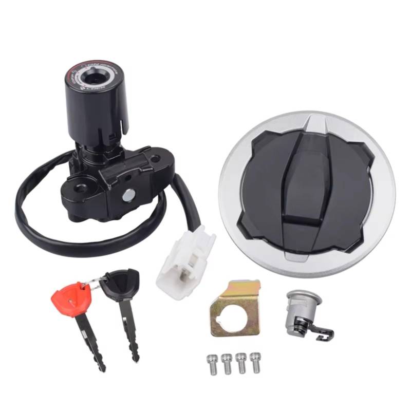 Zündschlüsselschalter Für Kawasaki Für Ninja 400 Z400 2018-2023 Motorrad-Zündschalter-Kit Montage Tankdeckel Tankdeckel Sitzschloss Mit 2 Schlüsseln Start Key Lock Schalter von NOVEMS