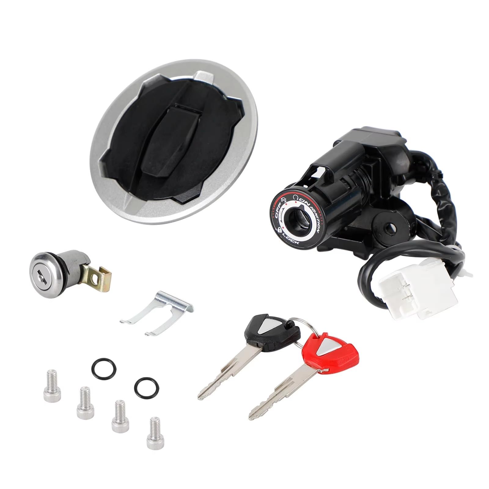 Zündschlüsselschalter Für Kawasaki ZX400 G Für Ninja 400 2018-2023 Zündschloss Tankdeckel Sitzschloss Set Start Key Lock Schalter Zündschlüsselschalter Für Kawasaki ZX400 G Für Ninja 400 2018-2023 Zündschloss Tankdeckel Sitzschloss Set Start Key Lock Schalter von NOVEMS