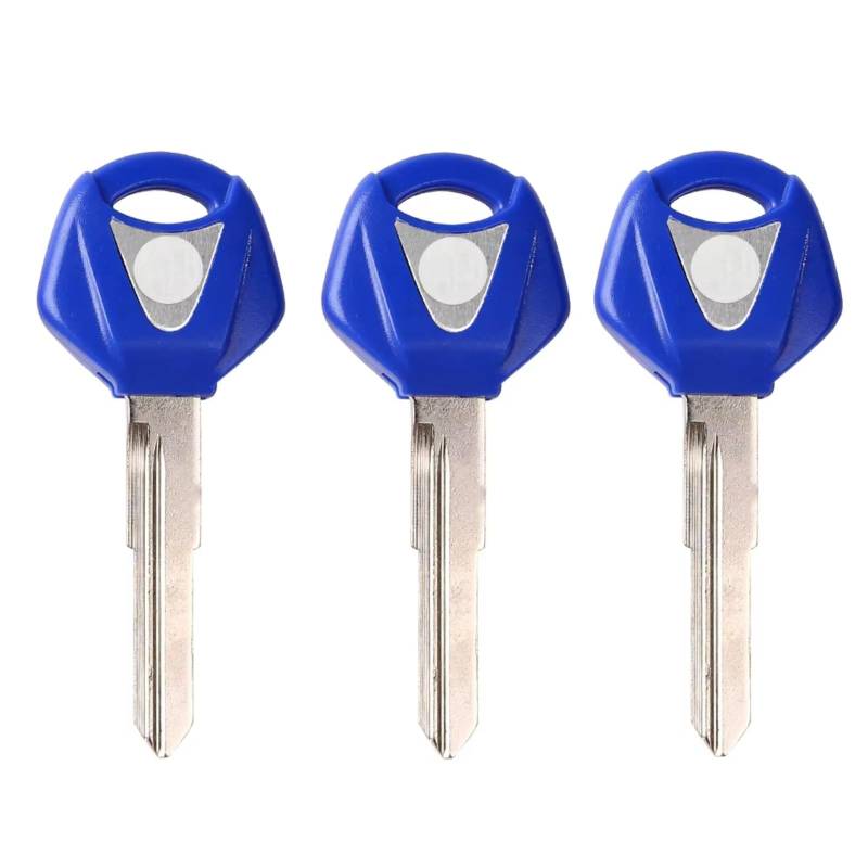Zündschlüsselschalter Für R1 R6 R3 MT03 MT09 MT07 XJ6 XJR1300 FJR1300 TMax FZ6 X-MAX Xmax 125 200 250 Motorrad Schlüssel Blank Key Uncut Embryo Start Key Lock Schalter(Blue) von NOVEMS